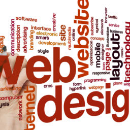 Web design concept word cloud background